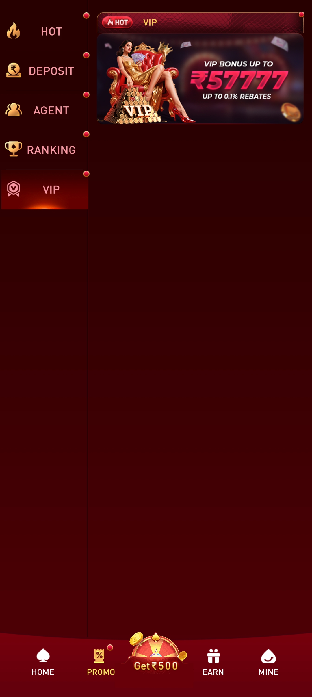 777in app screenshot — promotions